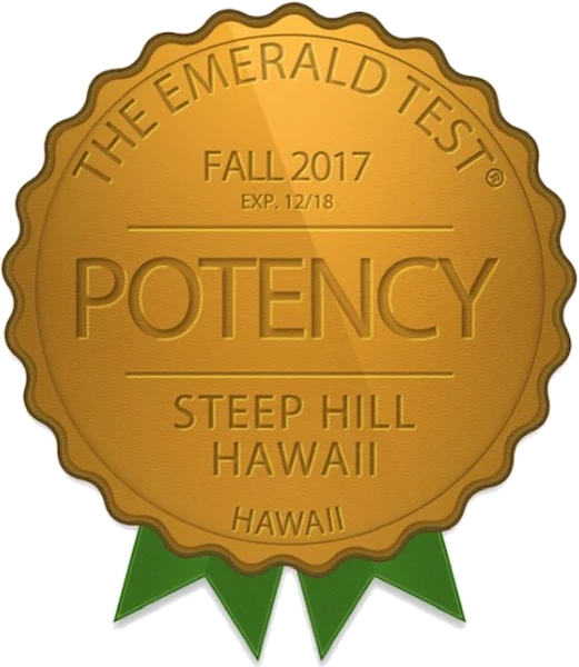 The Emerald Test badge: Potency, Fall 2017, Steep Hill Hawaii