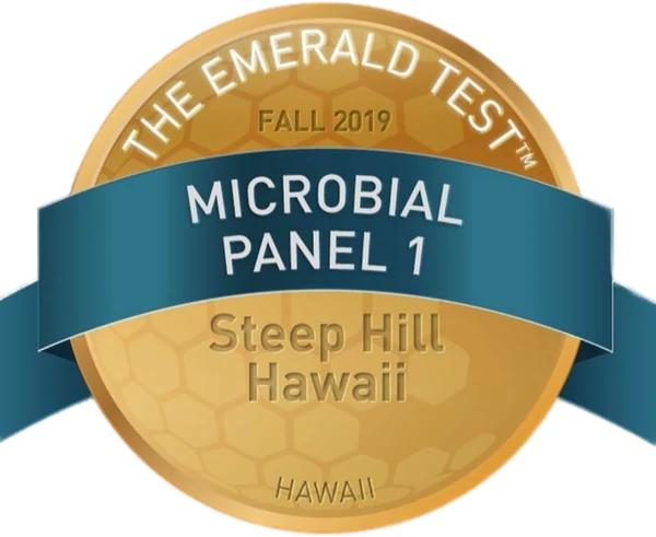 The Emerald Test badge: Microbial Panel 1, Fall 2019, Steep Hill Hawaii