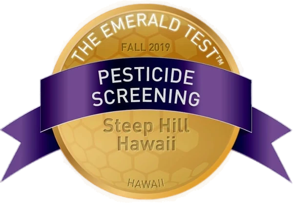The Emerald Test badge: Pesticide Screening, Fall 2019, Steep Hill Hawaii