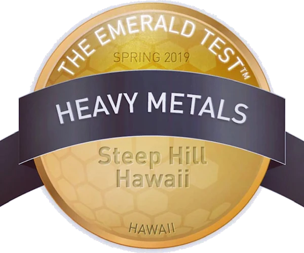 The Emerald Test badge: Heavy Metals, Spring 2019, Steep Hill Hawaii