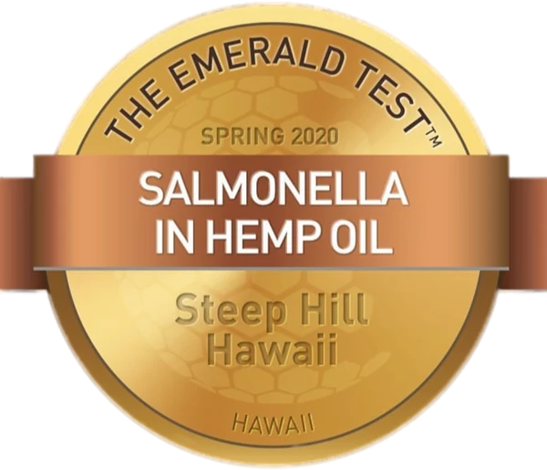 The Emerald Test badge: Salmonella in Hemp Oil, Spring 2020, Steep Hill Hawaii