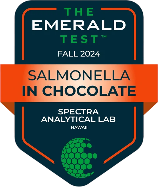 The Emerald Test badge: Salmonella in Chocolate, Fall 2024, Spectra Analytical Lab