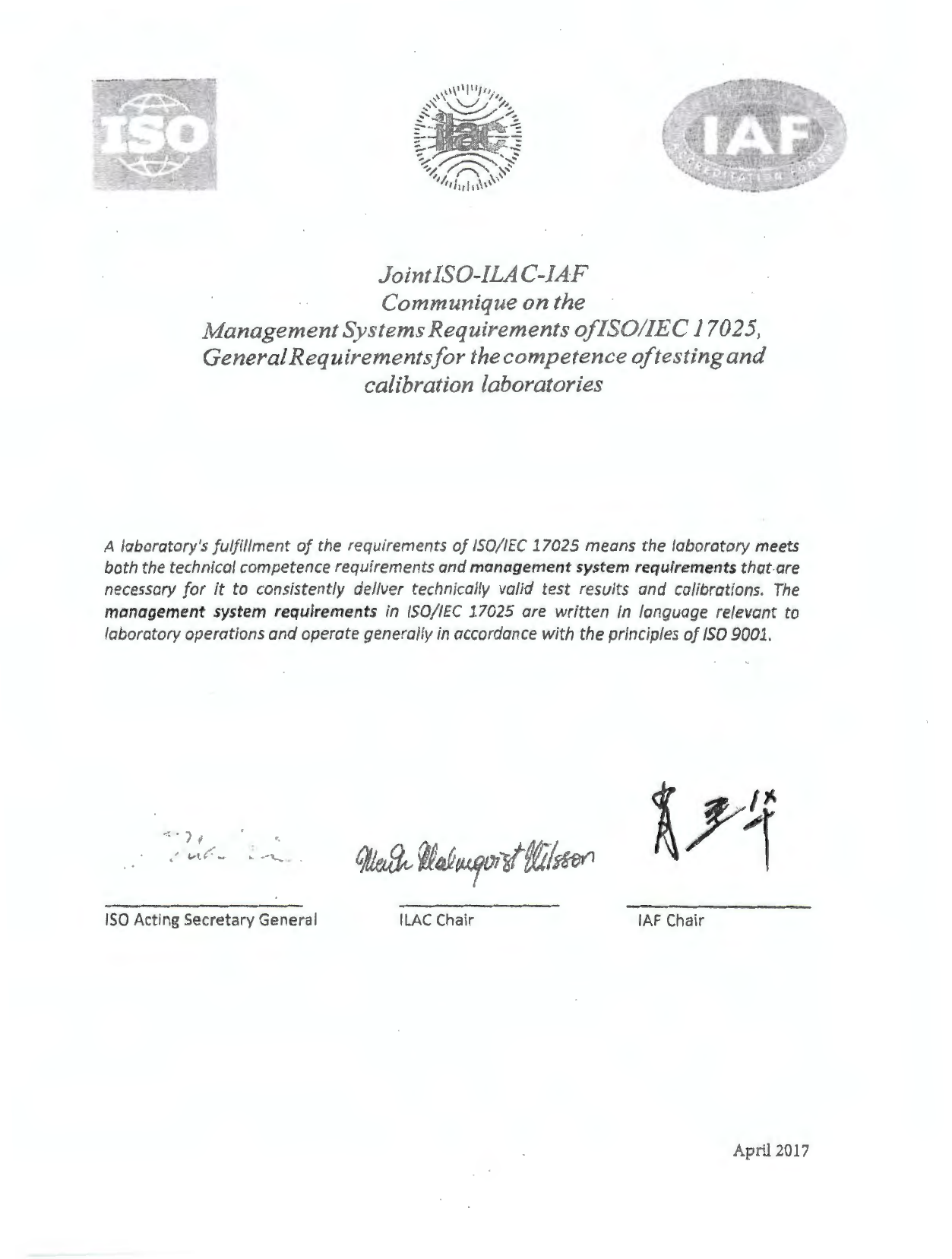 PJLA ISO/IEC 17025:2017 accreditation, page 2