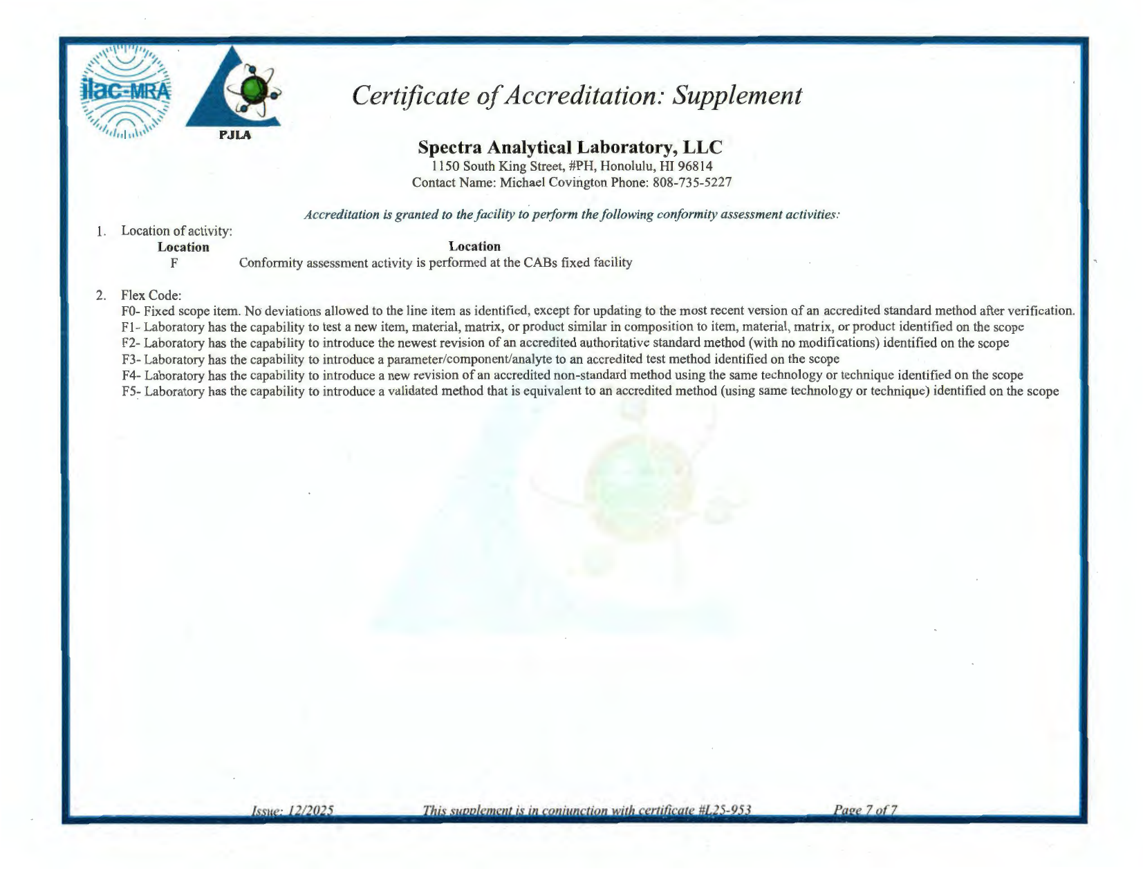 PJLA ISO/IEC 17025:2017 accreditation, page 13